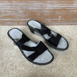 Alegria Loti Glitteroti Wedge Sandals Comfort Orthopedic Preppy Womens 10